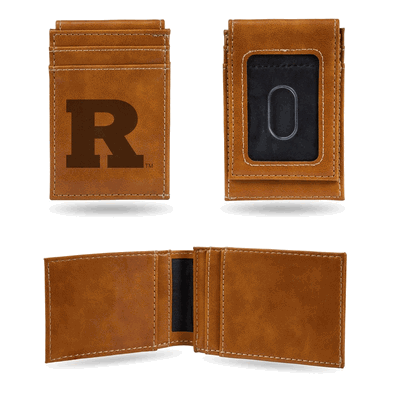 NCAA Rutgers Scarlet Knights Brown Laser Engraved Front Pocket Wallet