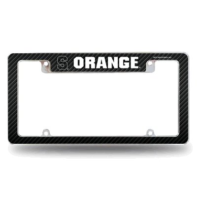 NCAA Syracuse Orange Black Chrome Automotive License Plate Frame