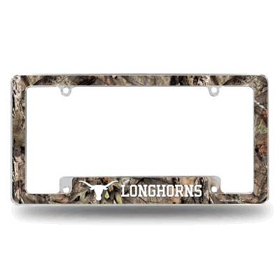 NCAA Texas Longhorns Mossy Oak Chrome Automotive License Plate Frame