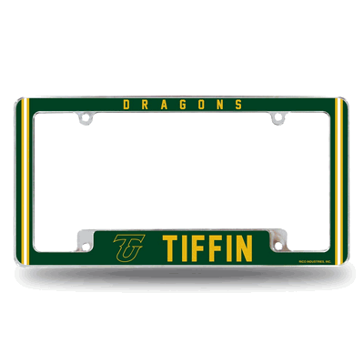 NCAA Tiffin�Dragons 12" x 6" Chrome Automotive License Plate Frame