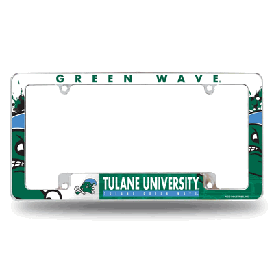 NCAA Tulane Green Wave Standard Chrome Automotive License Plate Frame