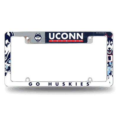 NCAA UConn Huskies Primary Chrome Automotive License Plate Frame