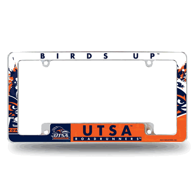 NCAA UTSA Roadrunners Primary Chrome Automotive License Plate Frame