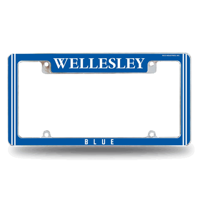 NCAA Wellesley�Blue 12" x 6" Chrome Automotive License Plate Frame