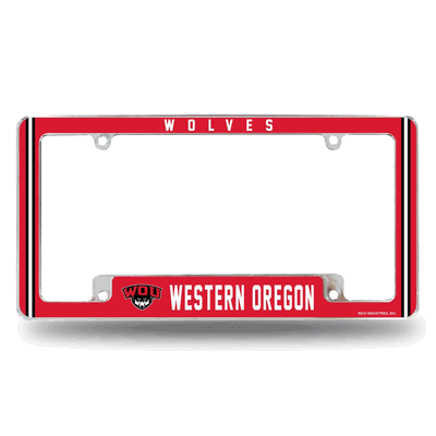 NCAA Western Oregon�Wolves Chrome Automotive License Plate Frame