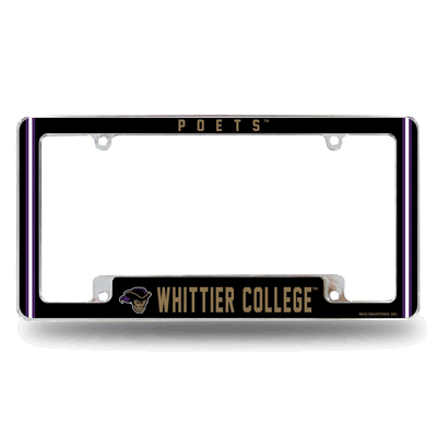 NCAA Whittier�Poets 12" x 6" Chrome Automotive License Plate Frame