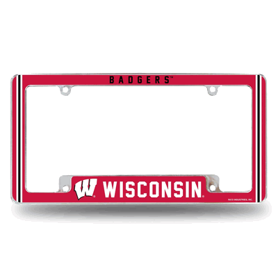 NCAA Wisconsin Badgers Classic Chrome Automotive License Plate Frame