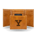 NCAA Yale Bulldogs Brown Laser Engraved Faux Leather Trifold