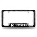 Nebraska Cornhuskers Black Chrome Automotive License Plate Frame