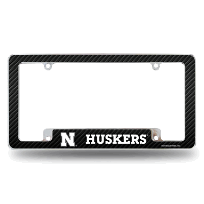 Nebraska Cornhuskers Black Chrome Automotive License Plate Frame