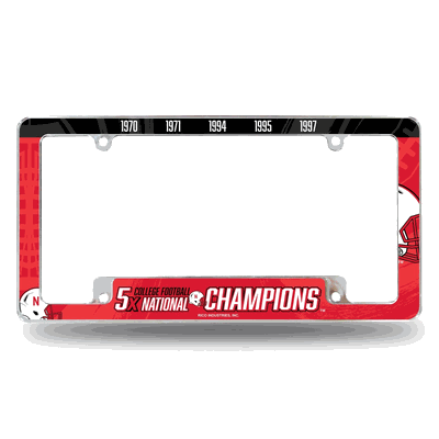 Nebraska Cornhuskers Multi Champ Chrome Automotive License Plate Frame