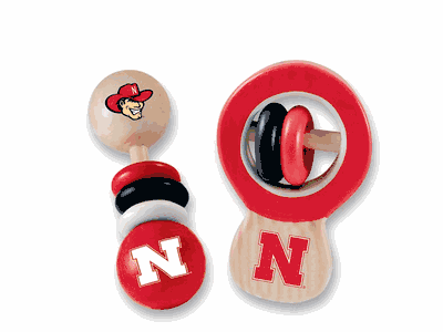Nebraska Cornhuskers NCAA Wood Rattle 2-Pack