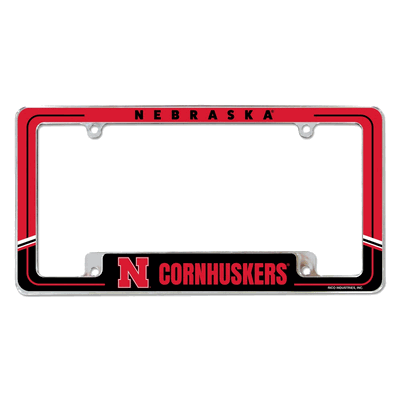 Nebraska Cornhuskers Two-Tone Chrome Automotive License Plate Frame