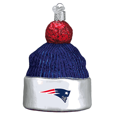 New England Patriots Beanie Christmas Ornament