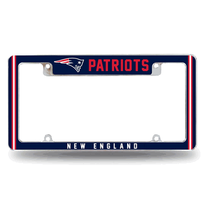 New England Patriots Classic Chrome Automotive License Plate Frame