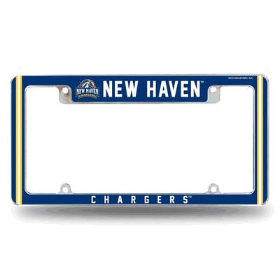 New Haven�Chargers 12" x 6" Chrome Automotive License Plate Frame