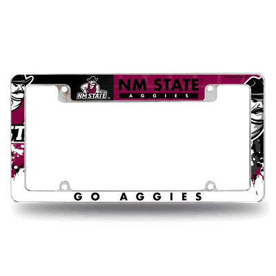 New Mexico State Aggies Primary Chrome Automotive License Plate Frame