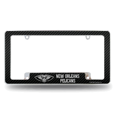 New Orleans Pelicans Black 12" x 6" Chrome Auto License Plate Frame