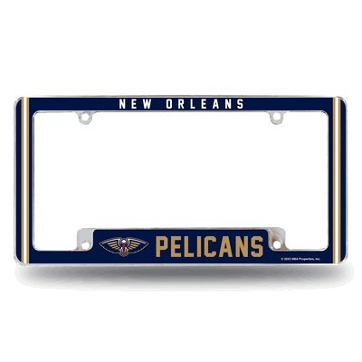 New Orleans Pelicans Classic 12" x 6" Chrome Auto License Plate Frame