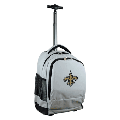 New Orleans Saints Wheeled Premium Backpack - Gray