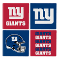 New York Giants 4 Piece Coaster Set with Wood Caddy