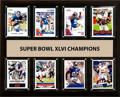 New York Giants Super Bowl 46 - 8-Card Plaque - 12 x 15