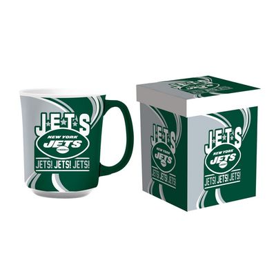 New York Jets 14oz Ceramic Coffee Mug with Matching Box