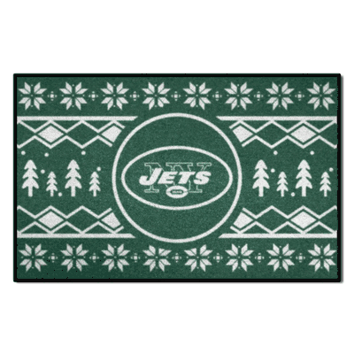 New York Jets Holiday Sweater Starter Mat Accent Rug