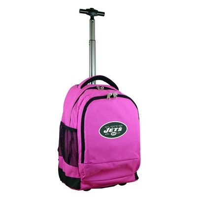 New York Jets Wheeled Premium Backpack - Pink