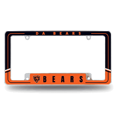 NFL Chicago Bears Two-Tone Chrome Automotive License Plate Frame
