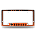 NFL Cincinnati Bengals Two-Tone Chrome Automotive License Plate Frame NFL Cincinnati Bengals Two-Tone Chrome Automotive License Plate Frame