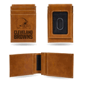 NFL Cleveland Browns Brown Laser Engraved Front Pocket Wallet