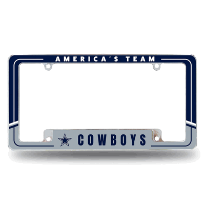 NFL Dallas Cowboys Two-Tone Chrome Automotive License Plate Frame
