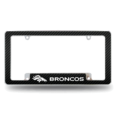 NFL Denver Broncos Black Chrome Automotive License Plate Frame