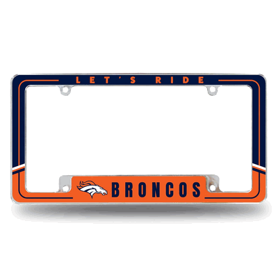 NFL Denver Broncos Two-Tone Chrome Automotive License Plate Frame
