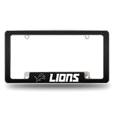 NFL Detroit Lions Black Chrome Automotive License Plate Frame