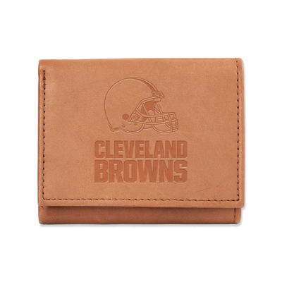 NFL Football Cleveland Browns Embossed Genuine Leather Tri-Fold