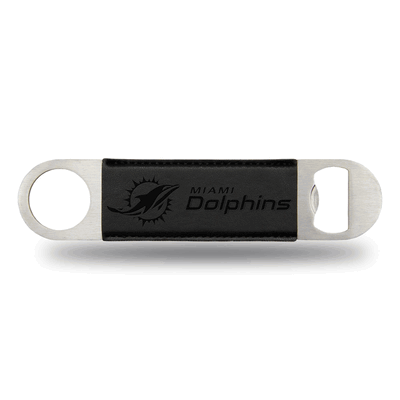 NFL Football Miami Dolphins Black Laser Engraved Bar Blade