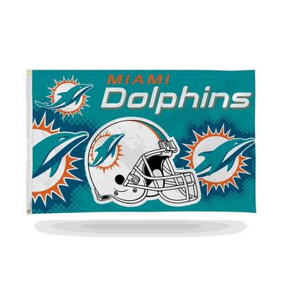 NFL Football Miami Dolphins Helmet 3' x 5' Banner Flag