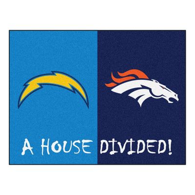 NFL House Divided - Chargers / Broncos House Divided Mat
