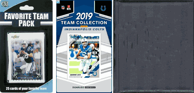 NFL Indianapolis Colts Licensed 2019 Score Team Set and Favorite Player Trading Card Pack Plus Storage Album
