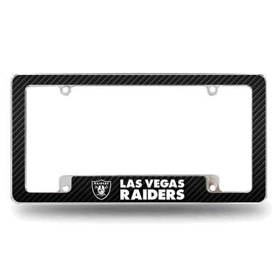 NFL Las Vegas Raiders Black Chrome Automotive License Plate Frame