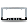 NFL Las Vegas Raiders Two-Tone Chrome Automotive License Plate Frame NFL Las Vegas Raiders Two-Tone Chrome Automotive License Plate Frame