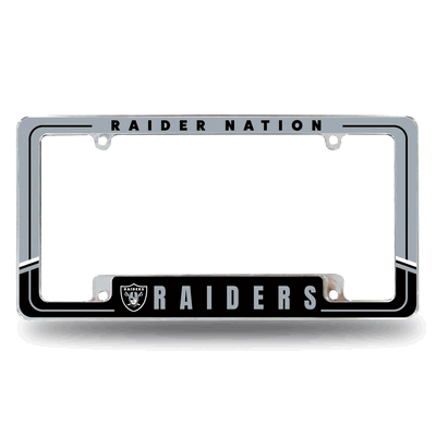 NFL Las Vegas Raiders Two-Tone Chrome Automotive License Plate Frame