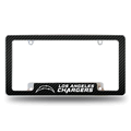NFL Los Angeles Chargers Black Chrome Automotive License Plate Frame NFL Los Angeles Chargers Black Chrome Automotive License Plate Frame