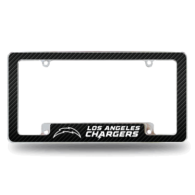 NFL Los Angeles Chargers Black Chrome Automotive License Plate Frame