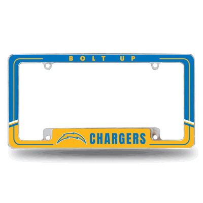 NFL Los Angeles Chargers Two-Tone Chrome Auto License Plate Frame