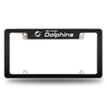 NFL Miami Dolphins Black Chrome Automotive License Plate Frame NFL Miami Dolphins Black Chrome Automotive License Plate Frame