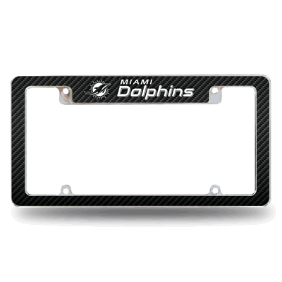 NFL Miami Dolphins Black Chrome Automotive License Plate Frame