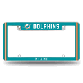 NFL Miami Dolphins Classic Chrome Automotive License Plate Frame NFL Miami Dolphins Classic Chrome Automotive License Plate Frame